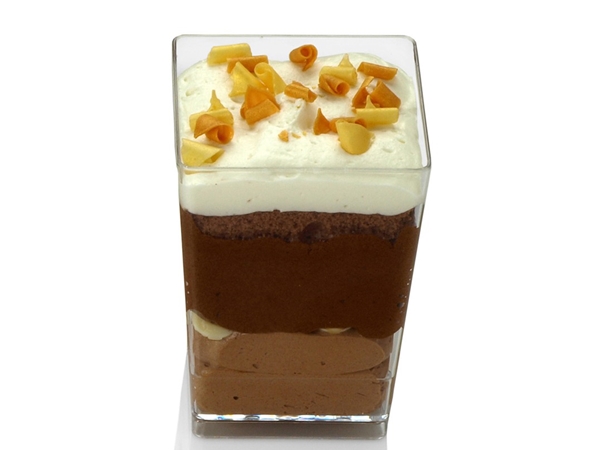 Dessertglaasje trio van chocolade